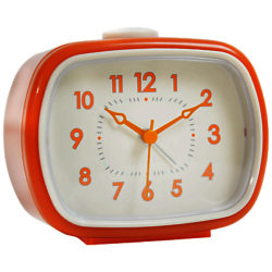 London Clock Company Retro Rectangle Alarm Orange